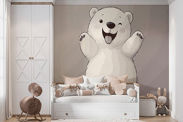 Caricature d'un ours polaire Papier peint Caricature d'un ours polaire