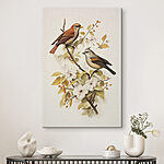 Tableaux Deux oiseaux sur une branche avec des fleurs