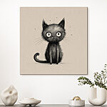 Tableaux Chat noir aux grands yeux