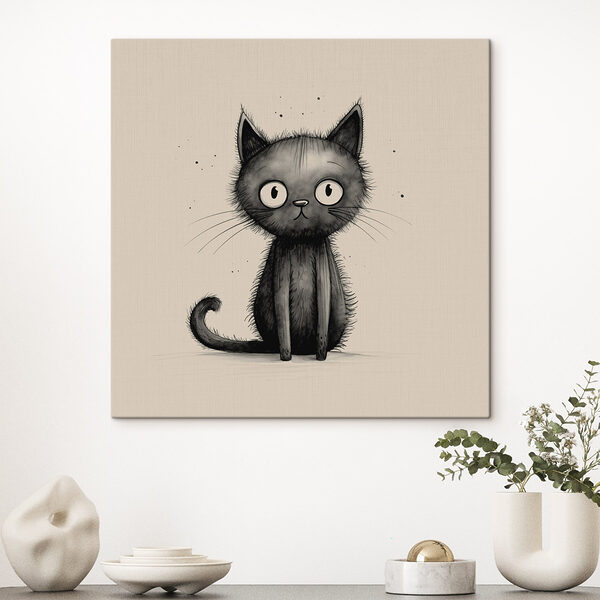 Chat noir aux grands yeux Tableaux Chat noir aux grands yeux