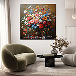 Tableaux Peinture d'un bouquet de fleurs