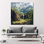 Tableaux Chute d'eau dans une montagne