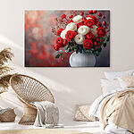 Tableaux Vase de fleurs rouges et blanches