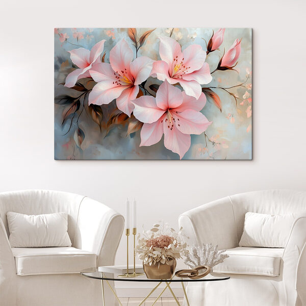 Groupe de fleurs roses Tableaux Groupe de fleurs roses