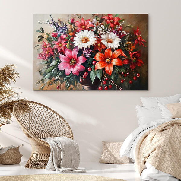 Peinture de fleurs dans un vase Tableaux Peinture de fleurs dans un vase