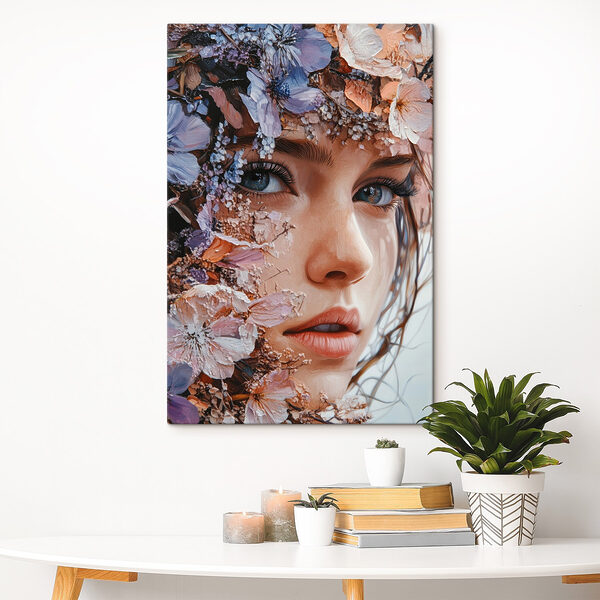 Femme avec des fleurs sur le visage Tableaux Femme avec des fleurs sur le visage