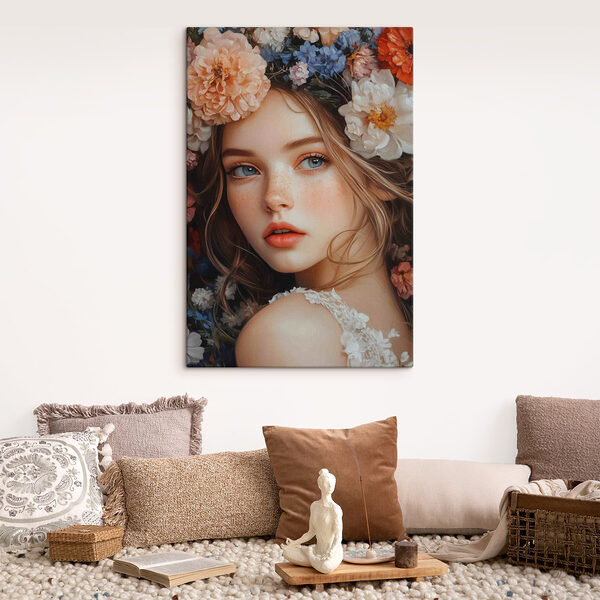 Femme avec des fleurs dans les cheveux Tableaux Femme avec des fleurs dans les cheveux