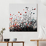 Tableaux Groupe de fleurs avec des taches rouges et noires