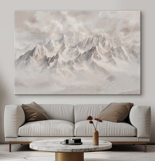 Chaîne de montagnes avec nuages Tableaux Chaîne de montagnes avec nuages