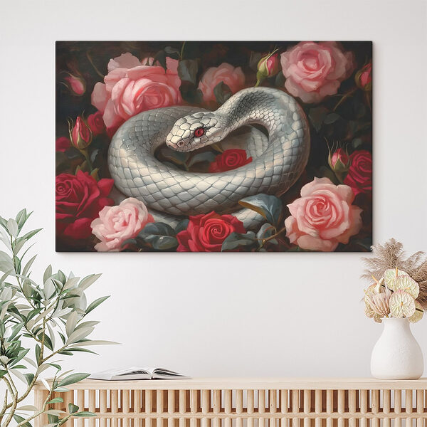 Un serpent dans un lit de roses Tableaux Un serpent dans un lit de roses
