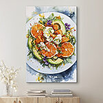 Tableaux Assiette de nourriture avec oranges et avocats