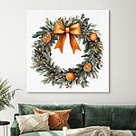 Tableaux Couronne aquarelle avec oranges et baies