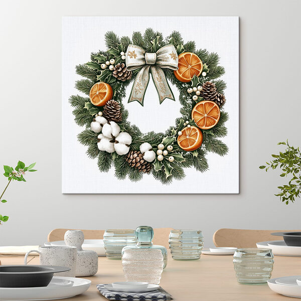 Couronne avec oranges et baies Tableaux Couronne avec oranges et baies