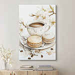 Tableaux Tasse de café et biscuits sur une assiette