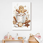 Tableaux Bonhomme de pain d'épices dans une tasse de chocolat chaud
