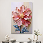 Tableaux Fleur rose avec un centre jaune