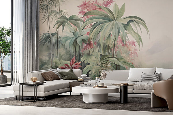 Peinture de plantes et de fleurs Papier peint Peinture de plantes et de fleurs
