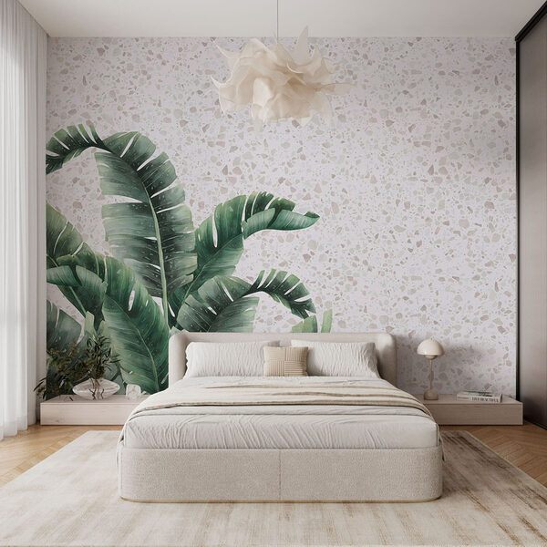 Plante avec des feuilles sur une surface blanche Papier peint Plante avec des feuilles sur une surface blanche