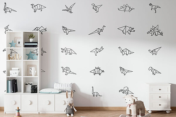 Groupe d'animaux en origami Papier peint Groupe d'animaux en origami