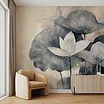 Papier peint Lotus serein aux teintes douces