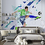 Papier peint Homme bottant un ballon de football