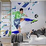 Papier peint Homme bottant un ballon de football