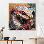 Tableaux Serpent coloré avec des feuilles