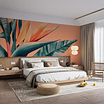 Papier peint Arrangement de fleurs tropicales vibrantes