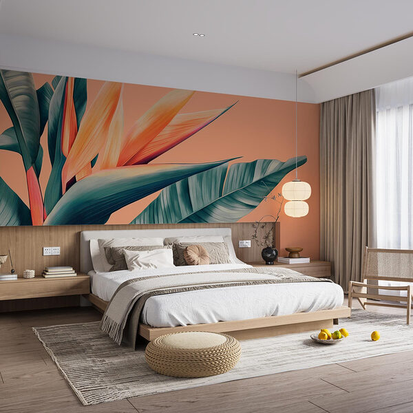 Arrangement de fleurs tropicales vibrantes Papier peint Arrangement de fleurs tropicales vibrantes