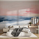 Papier peint Peinture d'une plage