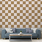 Papier peint Motif à carreaux marron et blanc