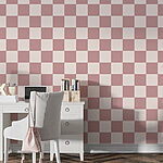 Papier peint Motif en damier avec des carrés roses