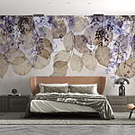Papier peint Feuilles délicates aux teintes douces