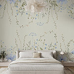 Papier peint Aquarelle de fleurs et de feuilles