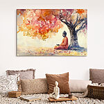 Tableaux Aquarelle d'une personne assise sous un arbre