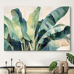 Tableaux Feuilles vertes luxuriantes aux teintes douces