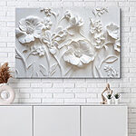 Tableaux Mur blanc avec fleurs
