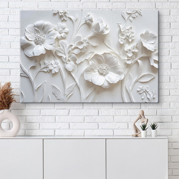Mur blanc avec fleurs Tableaux Mur blanc avec fleurs