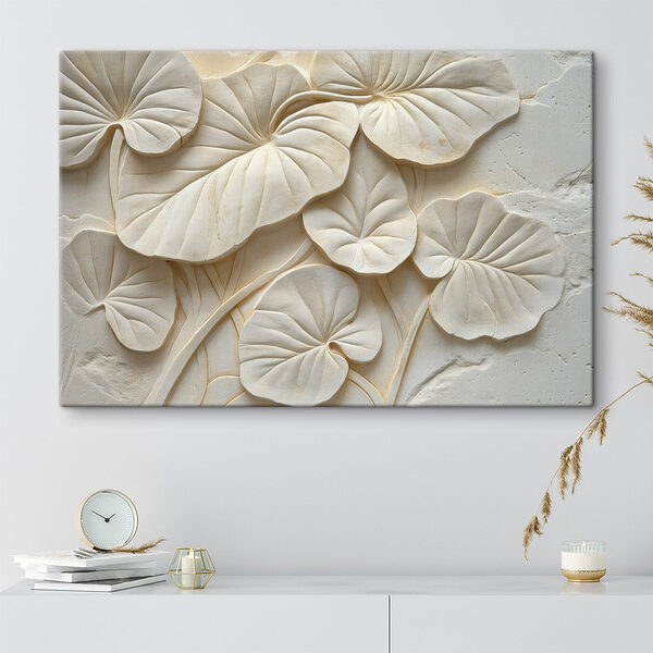 Feuilles texturées sur fond neutre Tableaux Feuilles texturées sur fond neutre