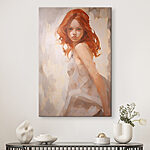 Tableaux Peinture d'une femme en robe blanche
