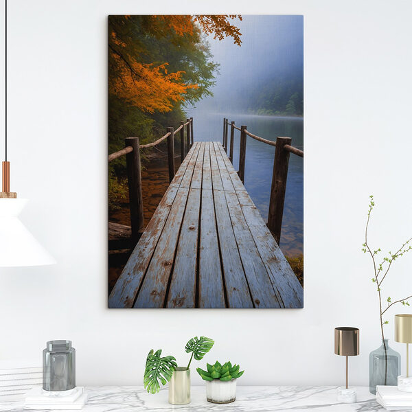 Quai en bois au-dessus d'un plan d'eau Tableaux Quai en bois au-dessus d'un plan d'eau