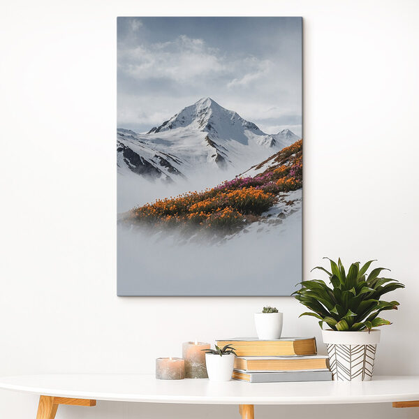 Montagne avec neige et fleurs Tableaux Montagne avec neige et fleurs
