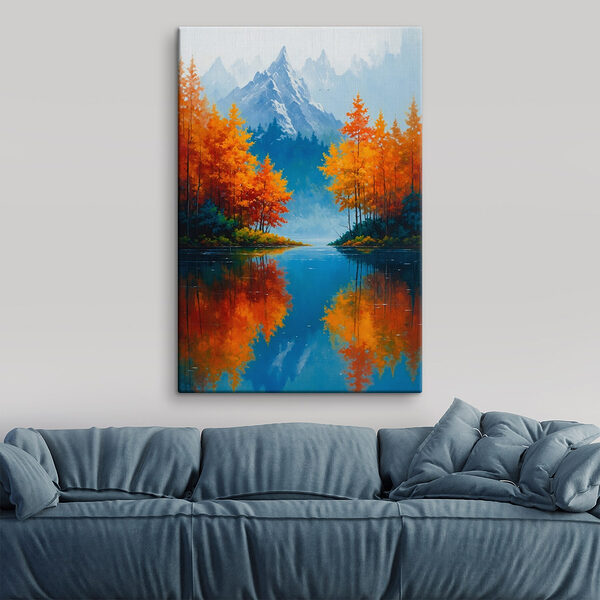 Peinture d'une montagne et d'arbres Tableaux Peinture d'une montagne et d'arbres
