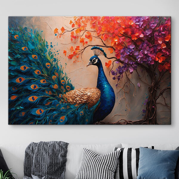 Peinture d'un paon Tableaux Peinture d'un paon