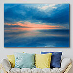 Tableaux Ciel bleu et orange avec nuages