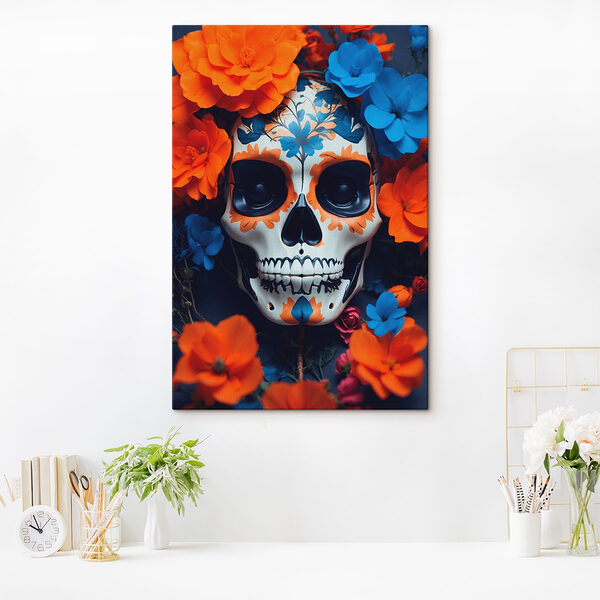 Crâne avec des fleurs autour Tableaux Crâne avec des fleurs autour