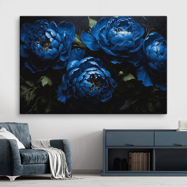 Groupe de fleurs bleues Tableaux Groupe de fleurs bleues