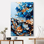 Tableaux Arrangement floral bleu et or