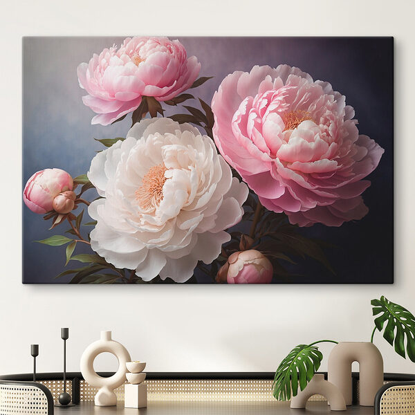 Groupe de fleurs roses et blanches Tableaux Groupe de fleurs roses et blanches
