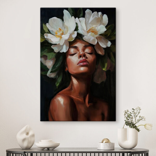 Femme avec des fleurs dans les cheveux Tableaux Femme avec des fleurs dans les cheveux